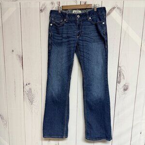 Ariat R.E.A.L. Women's Midrise Boot Cut Jeans 32R Blue EUC